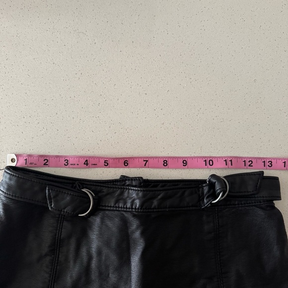 NWT Free People Vegan Leather Black Skirt - Picture 8 of 9